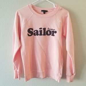 J. Crew Women’s Pink Sailor Crew Neck Sweatshirt